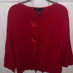 Cable and Gauge Red Rosette Jacket Sz. XL